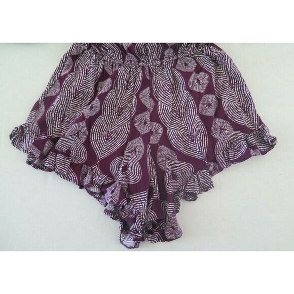 Anthropologie RADIO FIGI Sz Medium Majorelle Sokally Romper Swim CoverUp Marsala - Picture 6 of 7